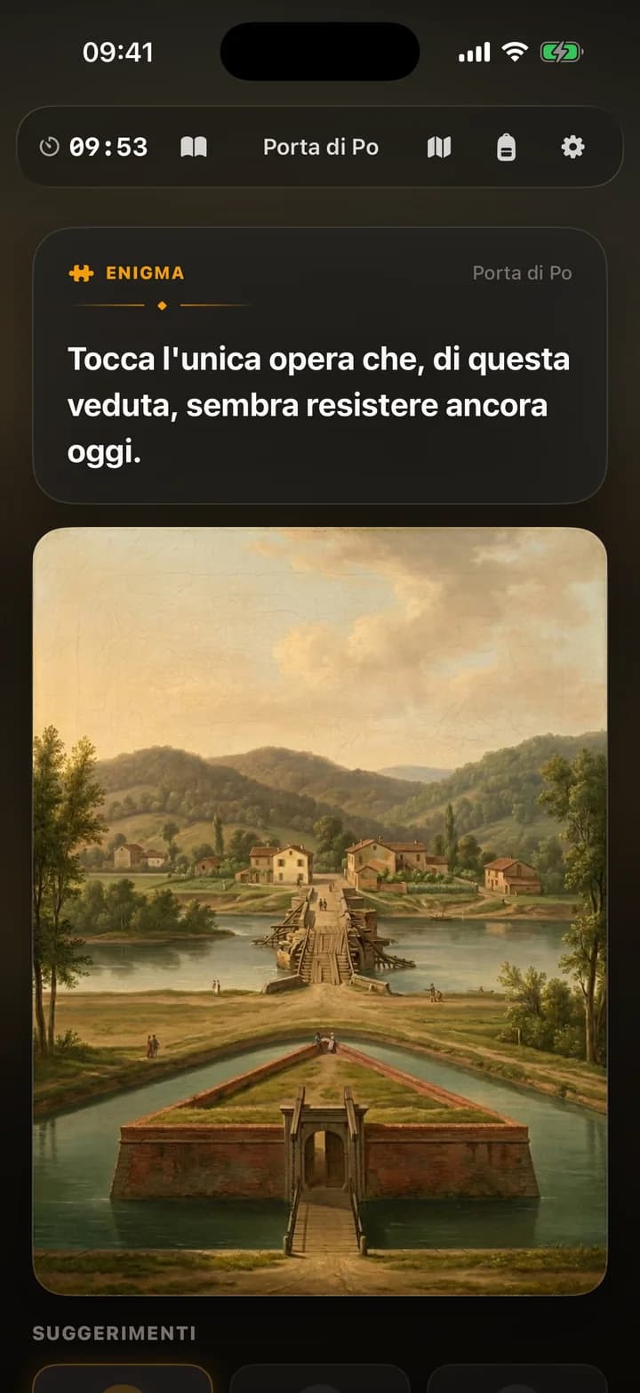 Enigma su immagine: una veduta d'epoca in cui toccare il punto giusto.